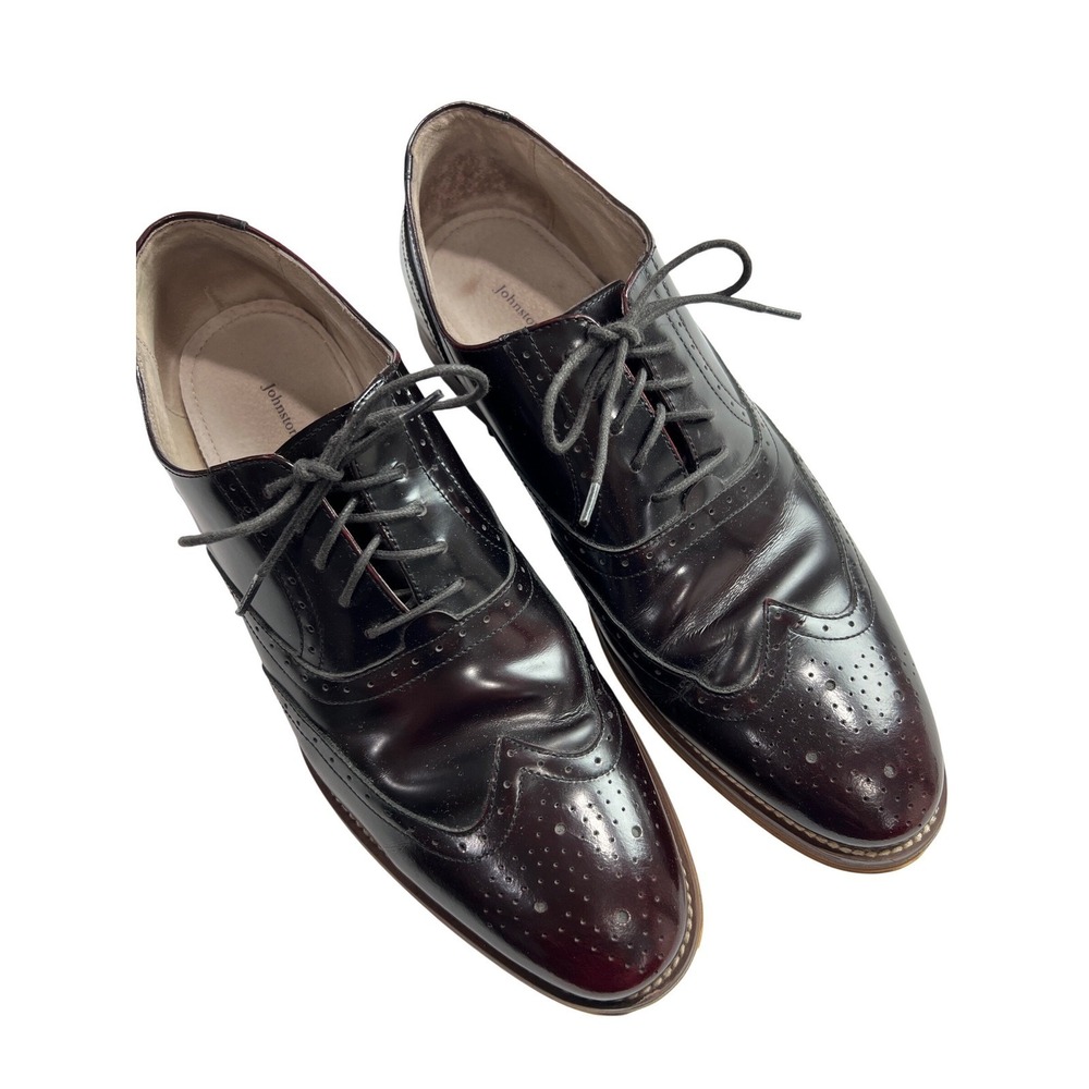 Johnston & Murphy Wingtip Oxford Mens 12M Burgundy Leather Brogue 59-0764